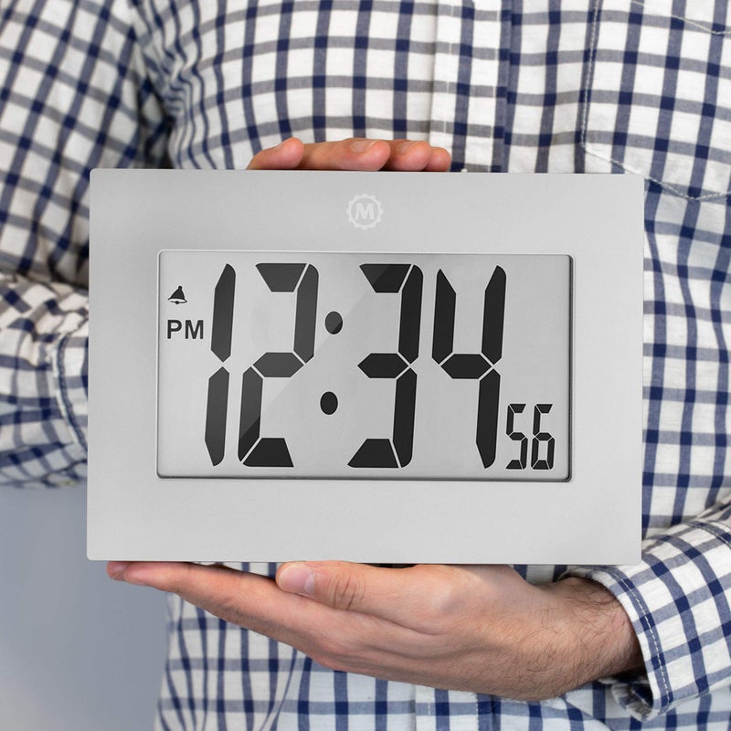 MARATHON Large Digital Wall Clock with 8â€ Display, Graphite Gray - Easy to Read - Image 2